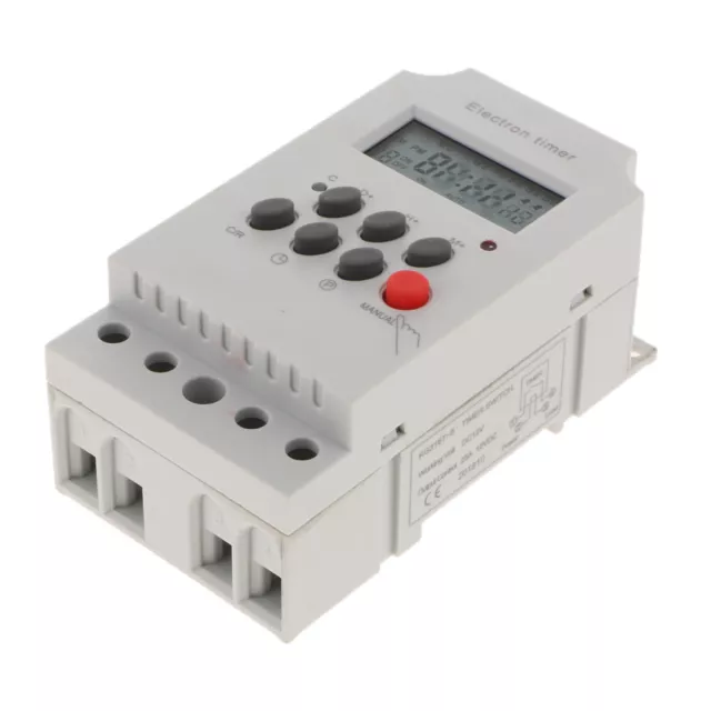 12V LCD Programmable Digital Relay Electronic Timer Switch Panel Mounted