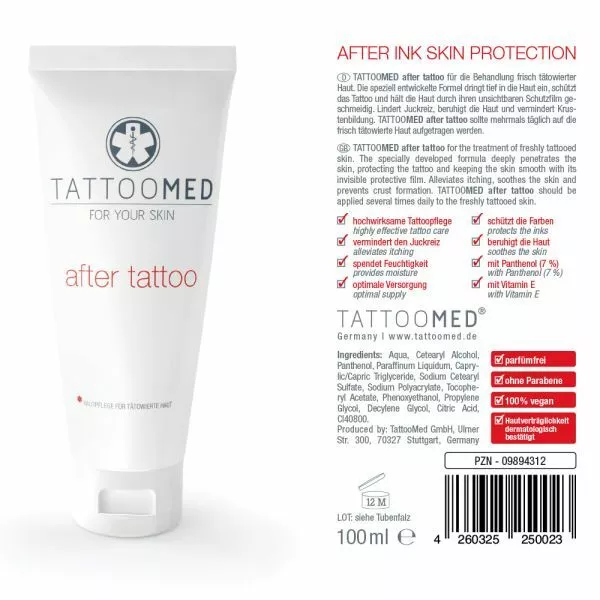 TattooMed® after tattoo 100ml Tattoocreme Tattoopflege Aftercare 2