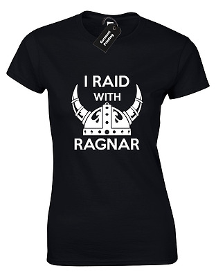 MI RAID con Ragnar Donna T Shirt Divertente Vichinghi Valhalla Grande Idea Regalo Nuovo Top