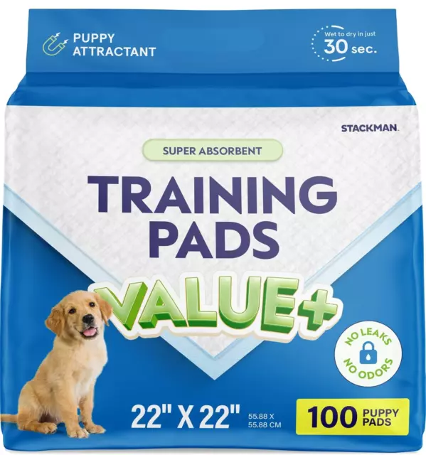 Puppy Pads Pet Pee Pads Underpads Heavy Duty Leakproof 100-COUNT 22" X 22"