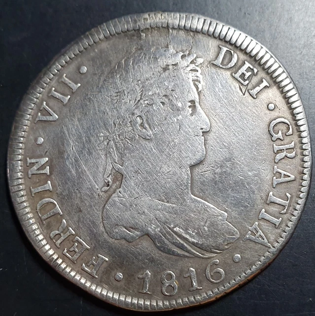 Mexico Guatemala Spanish Colonial 8 Reales Ferdin Ferdinand VII 1816 NG