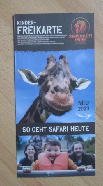 Kinder Freikarte Serengeti-Park Hodenhagen  (35,50€)  Prospek/Flyer Saison 2023