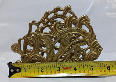 Vintage Brass Ornate Napkins Letter Holder By Teleflora Taiwan