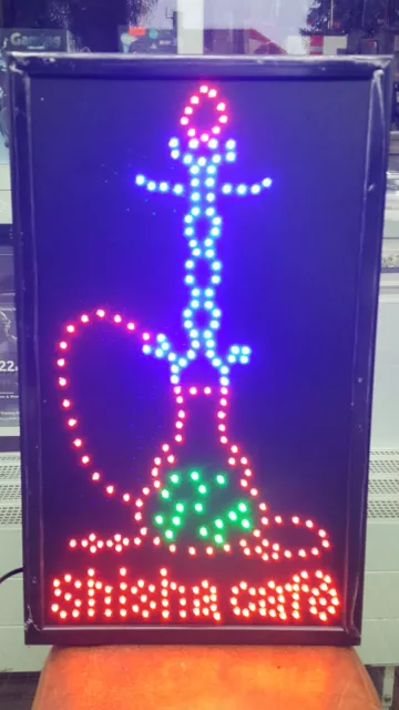 LED Open Geöffnet Schild Leuchtschild Pizza Shisha Friseur Leuchtreklame  Display
