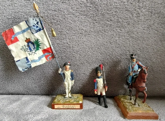 3 Figurines Plomb Officiers Infanterie Ligne CBG-MIGNOT - Vintage Suisse