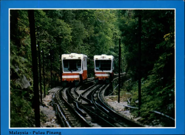 Postcard ~1990 Malaysia Pulau Pinang Funicular Hill Railway Bergbahn in Asien