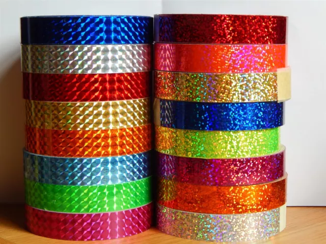 Holographic Hoop Tape - Prismatic Squares - Self Adhesive - 20mm x 10m - Lures