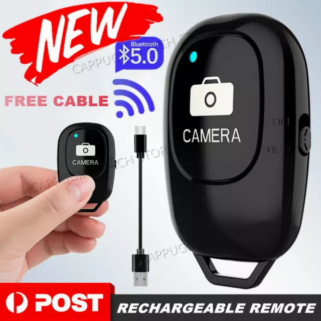 Rechargeable Wireless Bluetooth Remote Control Camera Shutter for iPhone Samsung