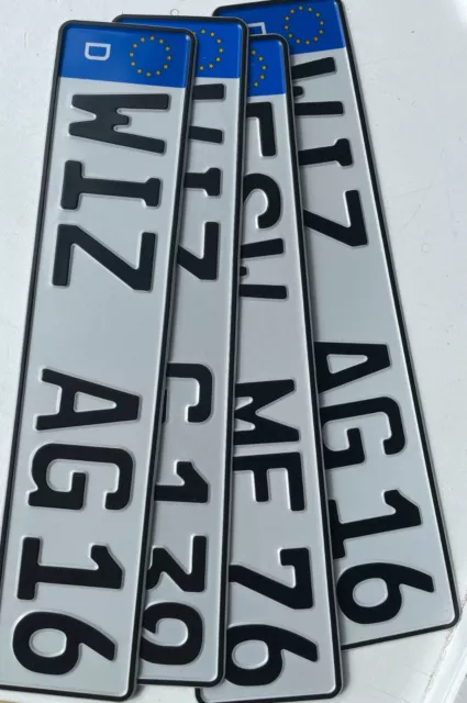 1 x KFZ Kennzeichen Nummernschild 520 x 110 mm DIN Zertifiziert Premium Qualität