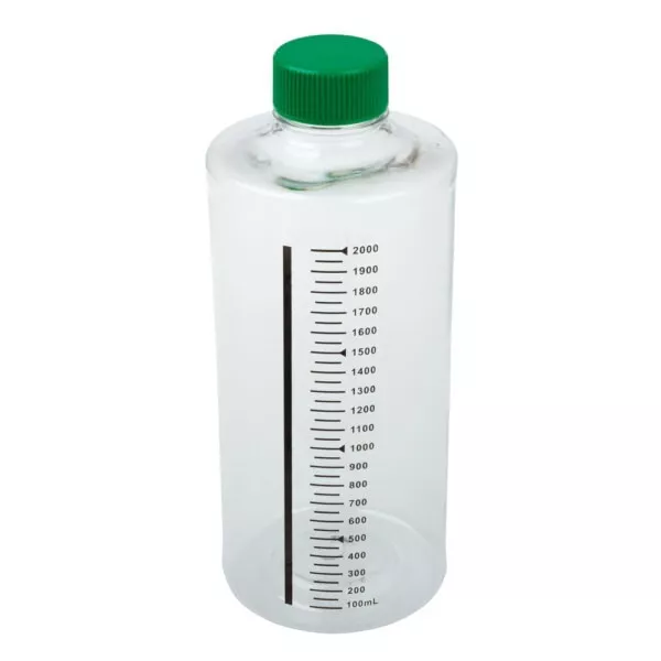 CELLTREAT Non-TCT Roller Bottle, 2000mL, Non-Vent Cap, 12/Case, Sterile, #229584