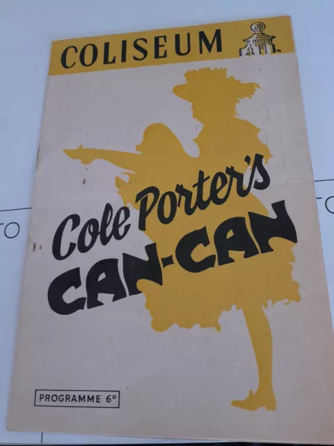 Coliseum Theatre 1950's-60's Programme Cole Porters CAN CAN