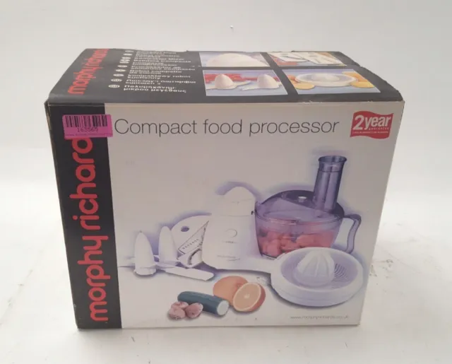 MORPHY RICHARDS White Compact Food Processor 2 Speeds Retro Boxed Kitchenware