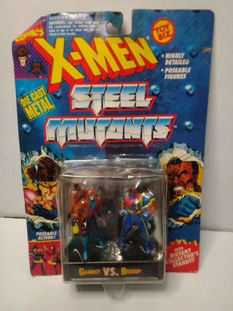 X-men Steel Mutants Gambit VS Bishop Die Cast Metal Action Figure Toy Biz 1994