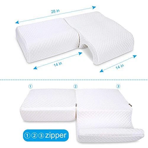 Memory Foam Pillow for Couples, Adjustable Cube Cuddle Pillow Anti Pressure Arm 7