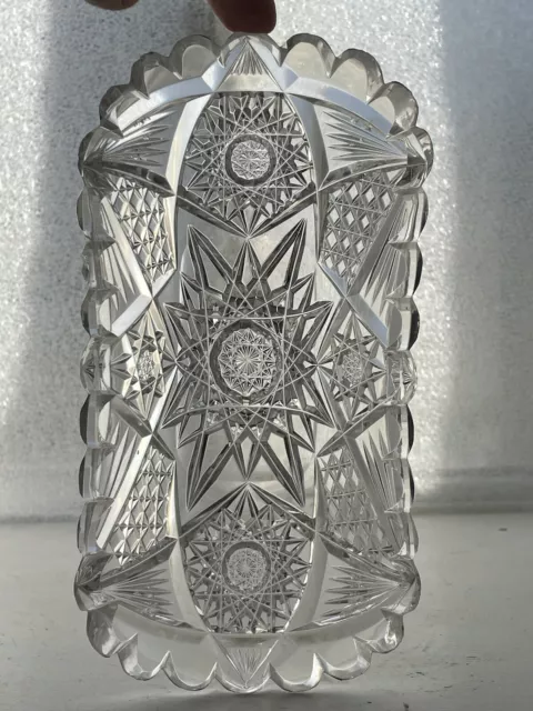 ABP Hoare American Brilliant Cut Glass 8” Asparagus Celery Dish Spoon Rest