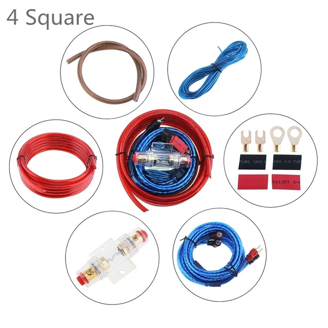 Car Amplifier Wiring Kit PVC Power Amp Speaker Wire Audio Subwoofer Cables Fuse
