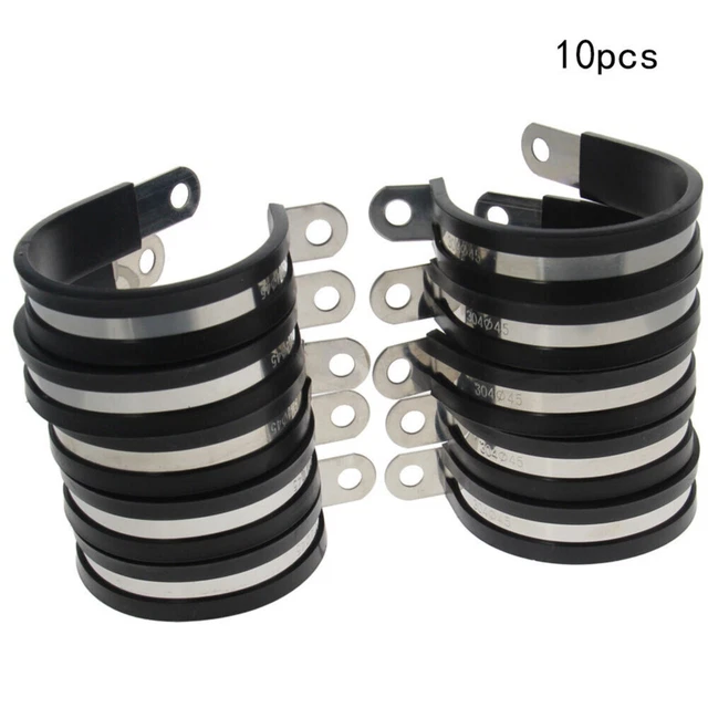 Lot De 16 Colliers De Serrage Gainés Caoutchouc - Inox 34mm, Pour Câbles Et Tuyaux