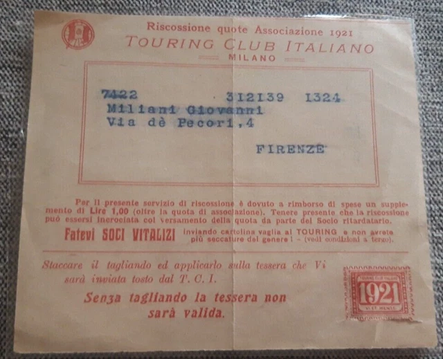 Touring Club Italiano 1921