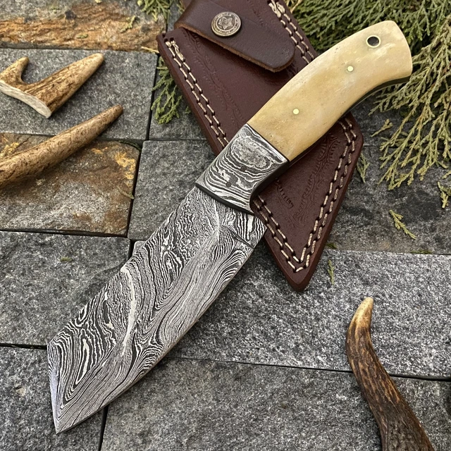 Shardblade Custom Hand Forged Damascus Steel Cleaver Hunting Knife With Sheath