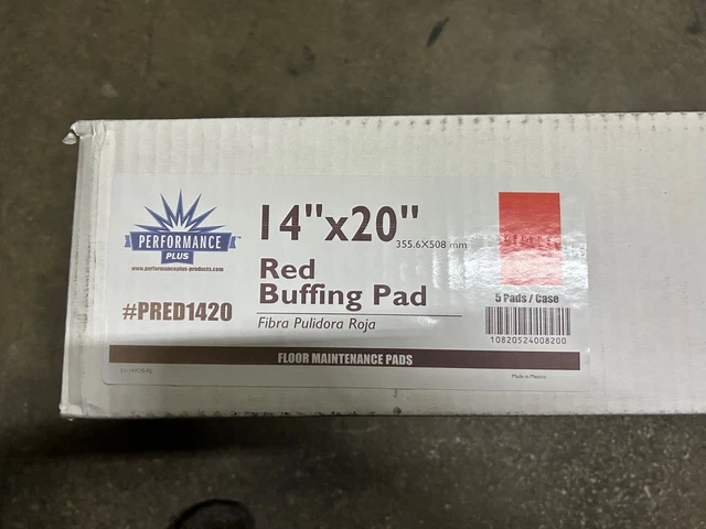 15x 14" x 20" Performance Plus Red Buff Pads Medium To Heavy Cleaning Roja Rojo