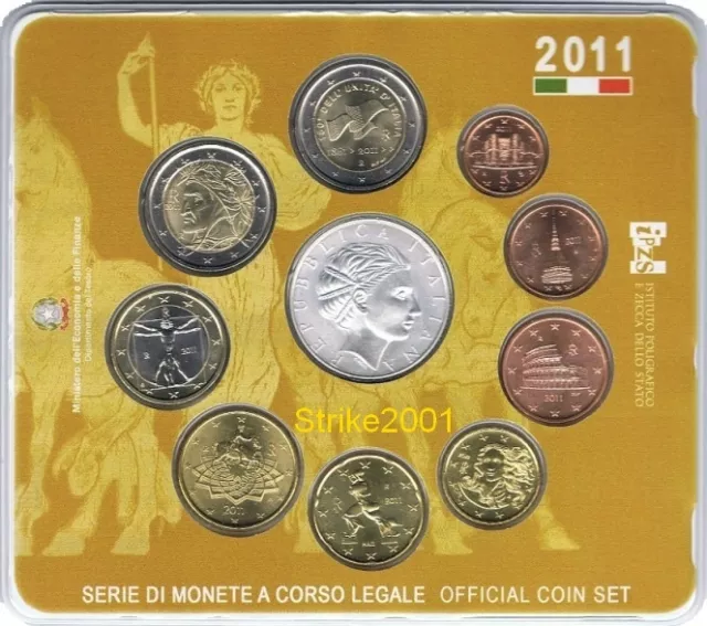 Euro ITALIA 2011 Folder Ufficiale 10 monete Fdc