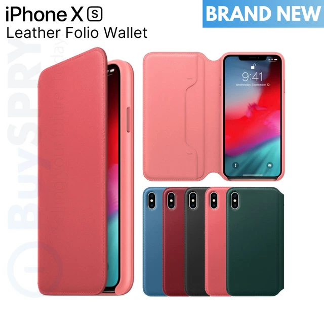 Apple iPhone XS & XS Max Case European Leather Folio Wallet Brand New