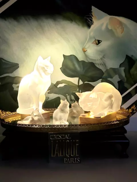 Lalique Larg E Cat Stunning  Beautiful Crouching Or Sitting Cat  Dont Miss It.