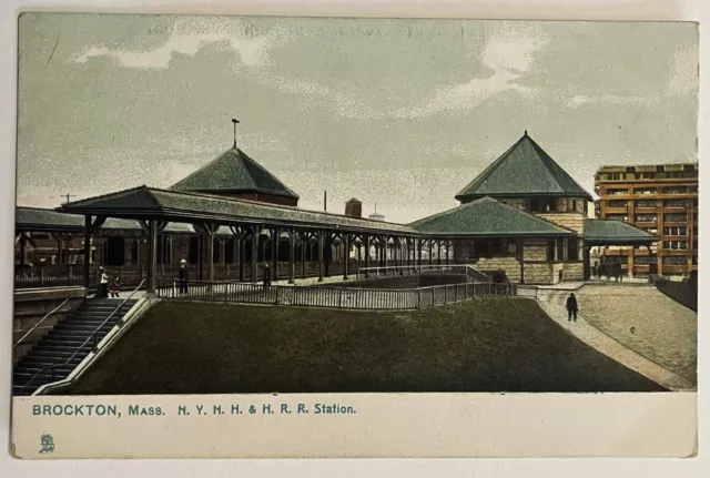 Brockton MA Depot Train Station Tuck RaphoType Massachusetts Postcard c1910