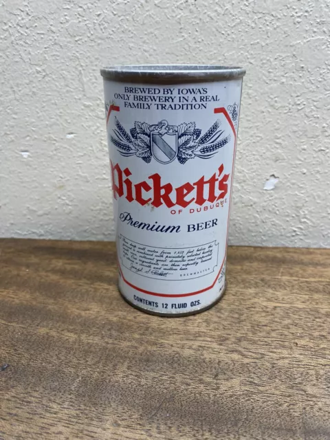 Vintage Pickett's Steel Pull Tab Beer Can of Dubuque Iowa 12 oz