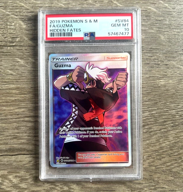 Psa 10 - Pokemon Card - Guzma Sv84/Sv94 - Full Art Trainer - Hidden Fates