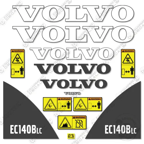 Volvo EC140BLC Decal Kit Excavator - 7 YEAR OUTDOOR 3M VINYL!