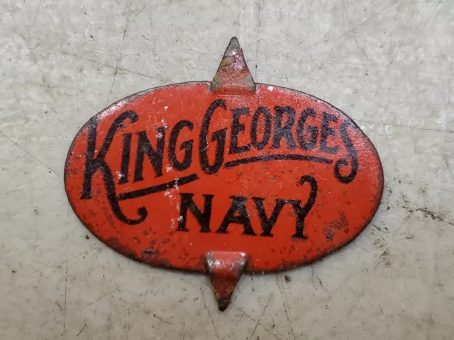Antique Metal Advertising Tobacco Tag KING GEORGE'S NAVY Rock City Quebec Canada