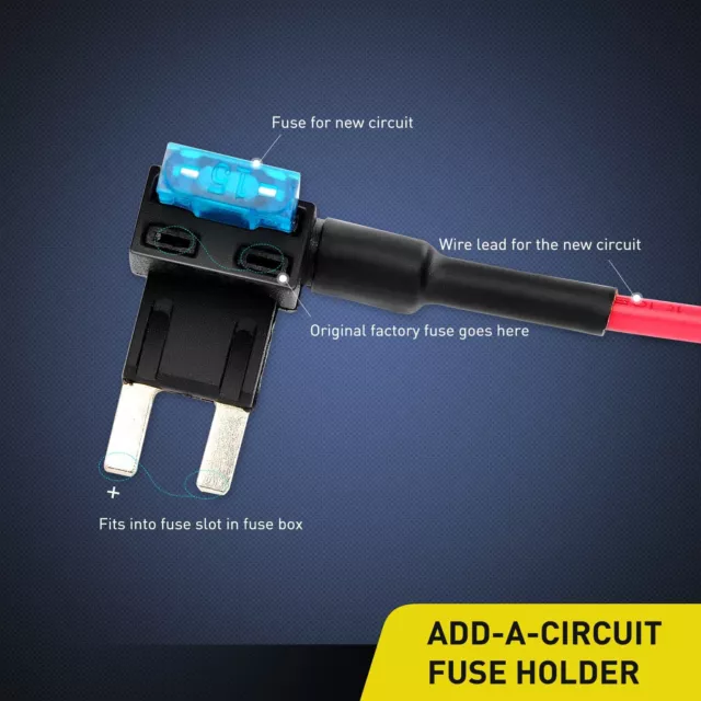 Fuse Holder Add-A-Circuit Fuse TAP Adapter Mini ATM APM Blade Fuse Holde