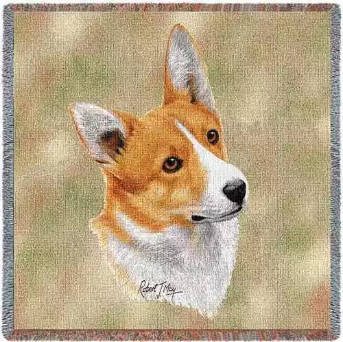 Lap Square Blanket - Pembroke Welsh Corgi by Robert May 1159 IN STOCK