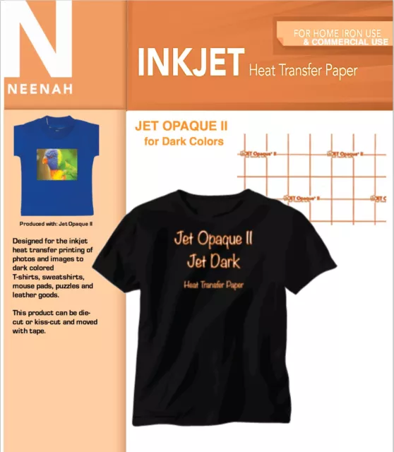 Neenah Ink Jet Opaque II dark Transfer Paper 8.5" x11" (10 Sheets)