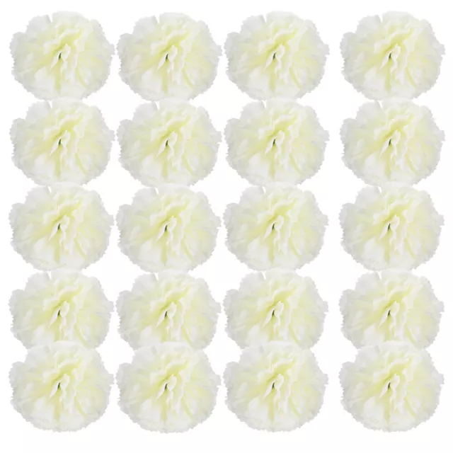 20 Pcs Seidenblume Nelke Blütenkopf Hochzeitsblume Blumendekor