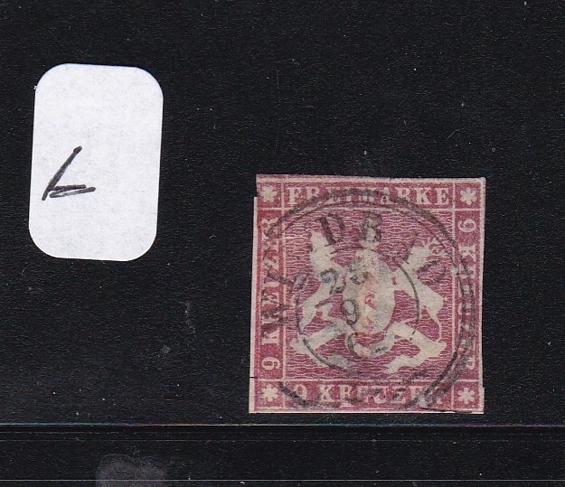 Allemagne 1851 Wurtemberg N°4-Obl.b-Voir Scan R/V-M885