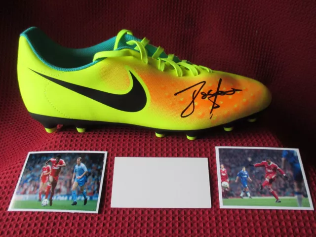 Liverpool Legend John Barnes Personally Hand Signed Football Boot - Photo Proof