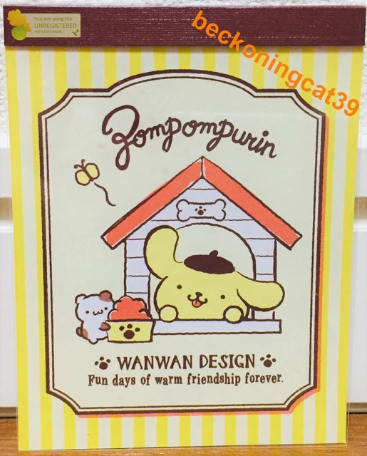 Sanrio Character Pompompurin Mini Memo Pad 100 Cane Regalo per bambini 2022...