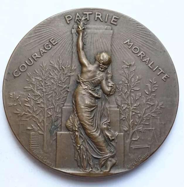 Médaille de table " Société de Gymnastique de France " Bronze état TTB 98gr58