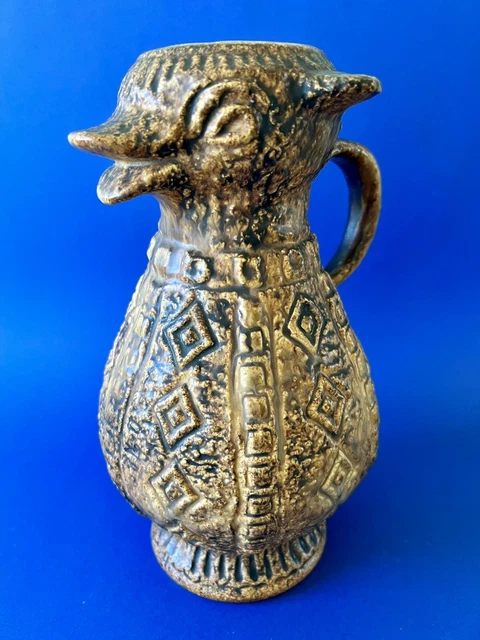 Pichet carafe vintage JASBA céramique zoomorphe fat lava Allemagne 60s MCM