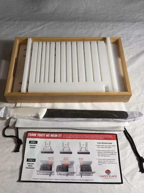 Bread Slicer for Homemade Bread With Long Knife & Crumb Tray - Compactable