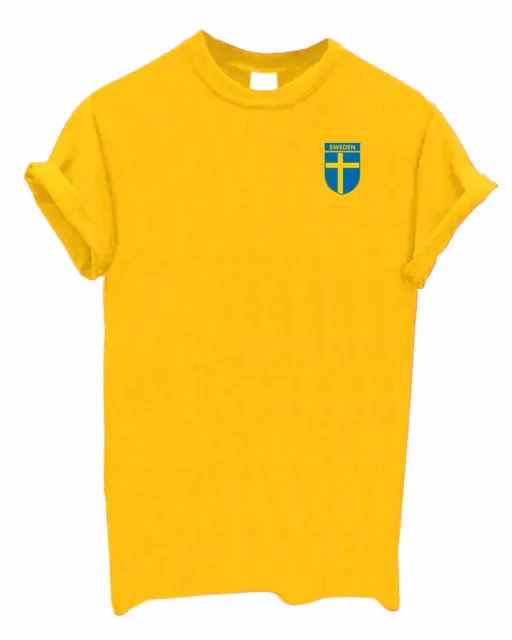 Sweden Team Crest Tshirt Support your Country Swedish football rugby cricket