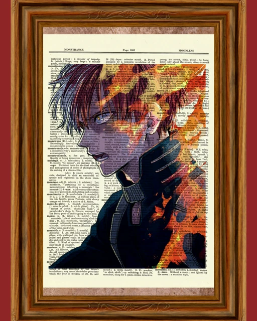 Shoto Todoroki Dictionary Art Print My Hero Academia Anime Picture