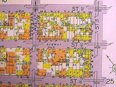 Brooklyn Map 1929 Matted N 3rd - 8th BERRY ROBELING BEDFORD DRIGGS METROPOLITAN 9