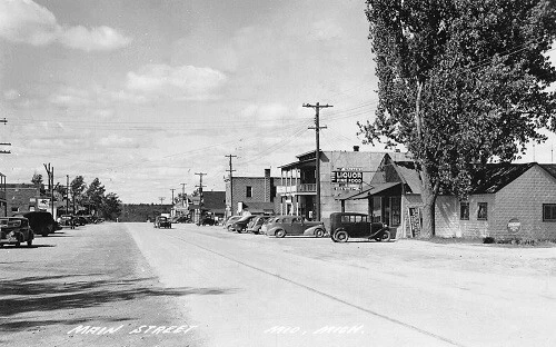 Main Street View Mio Michigan MI Reprint Postcard