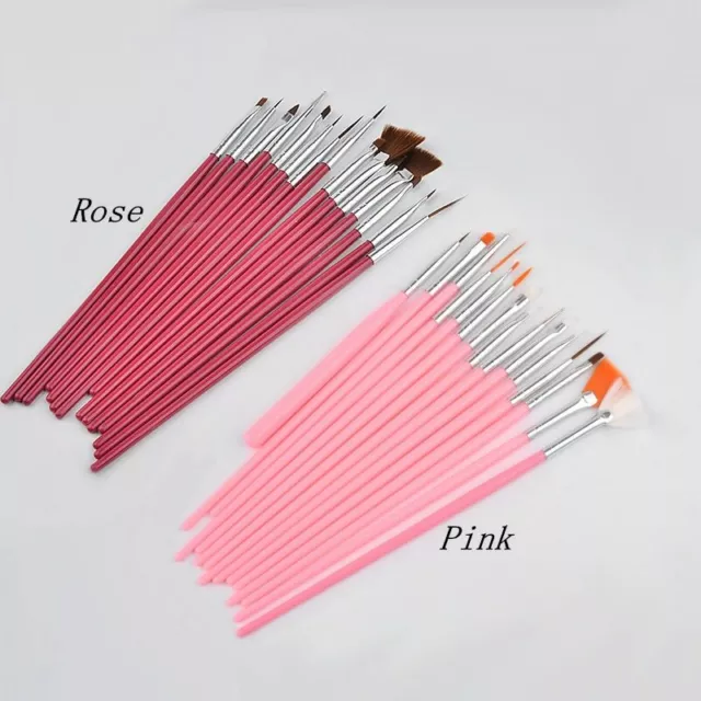 15 pcs Artist Paint Brushes Set Acrylic Oil Watercolours Painting Craft Art Pink