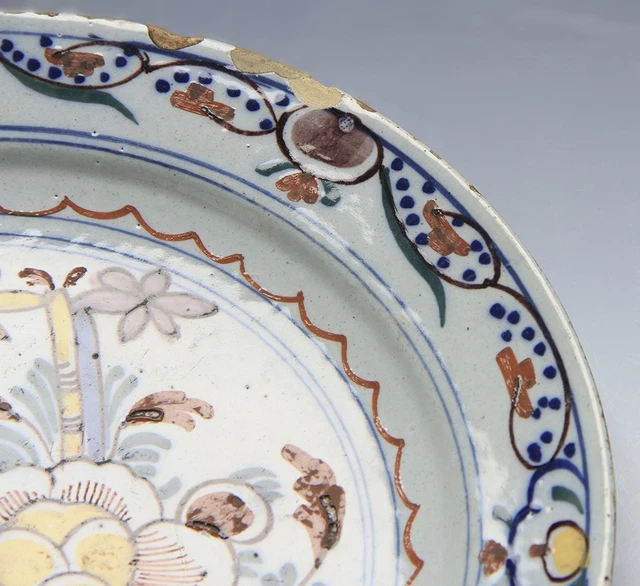 English Delft Plate 18Th C. 2