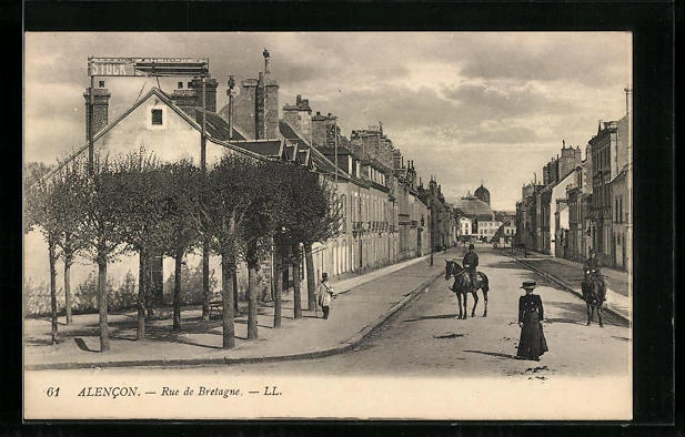 CPA Alencon, Rue de Bretagne, vue de la rue