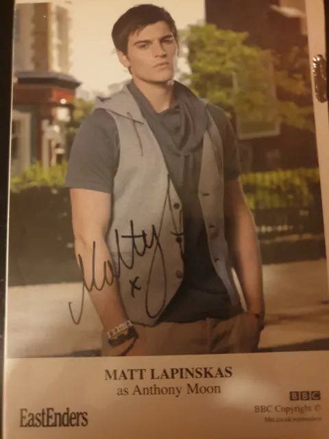 BBC EastEnders Anthony Moon Hand Signed Cast Card Matt Lapinskas Autograph